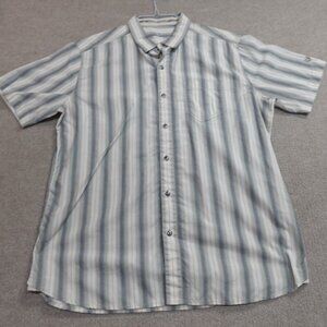 Kuhl Shirt Large Beige Striped Sleeve Cotton Blend Bohemian